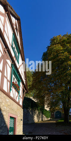 Bruchsal, street Brunnenstraße, castello Schloss Obergrombach, Kraichgau-Stromberg, Baden-Württemberg, Germania Foto Stock