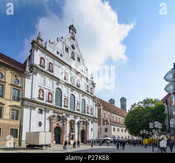 Monaco di Baviera, Chiesa di San Michele, via Neuhauser Straße, Alta Baviera, Baviera, Germania Foto Stock