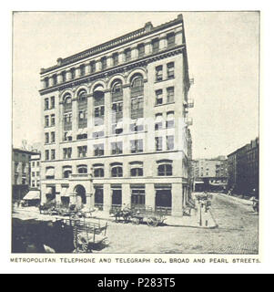 (Re1893NYC) PG220 METROPOLITAN TELEFONO E Telegraph Company, edificio negli indirizzi di massima per le politiche e le strade di perla. Foto Stock