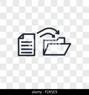 Migrazione dei dati icona vettore isolato su sfondo trasparente, la migrazione dei dati concetto di logo Illustrazione Vettoriale