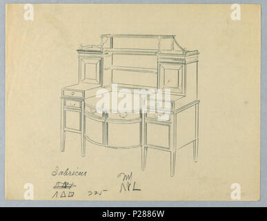 103 il disegno per la credenza con il lato rialzato armadi e ripiano superiore, 1900-05 (CH) 18680595 Foto Stock