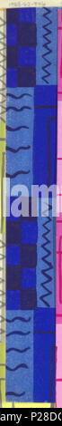 . Inglese: Disegno, Design Tessile: Silvestro, 1922 . Inglese: Scacchi, linee ondulate e piazze in sfumature di blu. . 1922 111 Disegno, Design Tessile- Sylvester, 1922 (CH) 18631731 Foto Stock