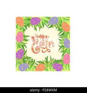 Scheda di pasqua. Holiday scritte Illustrazione Vettoriale