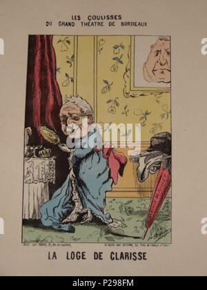 . Français : La loge de Clarisse, caricatura d'Adolphe Thiers par Charles de Frondat . 1870-1871 (stampa). De Frondat, Napoléon Charles Louis, (1846 -?) 170 La loge de Clarisse Foto Stock