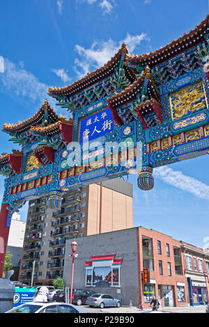 Chinatown gate in Ottawa, Ontario in Canada. La cultura cinese in Canada. Foto Stock