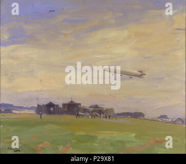 . Inglese: il aérodrome, East Fortune, North Berwick, 1918. Il punto di partenza per i dirigibili britannico del Mare del Nord Air Patrol. Questa sembra essere una R29. 1918. John Lavery (1856-1941) nomi alternativi Джон Лавери; Sir John Lavery; Sir Lavery; John R. H. Lavery; John Lavery (Sir); ジョン・レイヴァリー Descrizione pittore irlandese Data di nascita e morte 20 Marzo 1856 10 gennaio 1941 Luogo di nascita e morte Belfast Kilmoganny periodo di lavoro c.1870-1941 sede di lavoro Glasgow (c.1870-1881), Londra (1881), Parigi (1881-1885), Glasgow (1885-1896), Londra (1896-1935), Los Angeles (1935-1939), Kilmoganny (193 Foto Stock