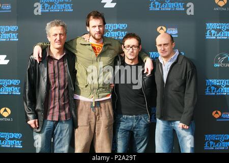 24 / 01 / 2008; Hotel Omm, Barcellona, Presentación de 'Mortadelo y Filemón: Misión salvar la tierra' dirigida por Miguel Bardem, interpretada por Edu Soto, Pepe Viyuela, Carlos Santos y Agustín Vitorica. Foto Stock