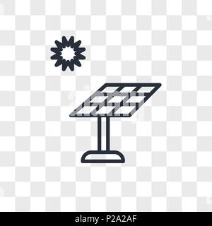 Pannello solare icona vettore isolato su sfondo trasparente, pannello solare concetto del logo Illustrazione Vettoriale