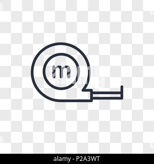 Nastro di misurazione icona vettore isolato su sfondo trasparente, nastro di misurazione il concetto di logo Illustrazione Vettoriale