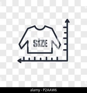 Tabella dimensioni icona vettore isolato su sfondo trasparente, grafico delle dimensioni del concetto di logo Illustrazione Vettoriale