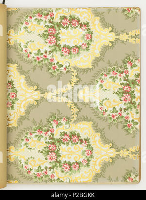 . Inglese: libro campione, Alfred torbe premio Wallpaper, ca. 1910 . Inglese: libro campione contiene soprattutto floreale carte medaglione in set accoppiati con diversi patterns disponibili nelle varianti multiple. Ciascun set comprende una parete laterale, fregio e il soffitto della carta. . Circa 1910 281 Campionario, Alfred torbe premio Wallpaper, ca. 1910 (CH) 18623261-50 Foto Stock