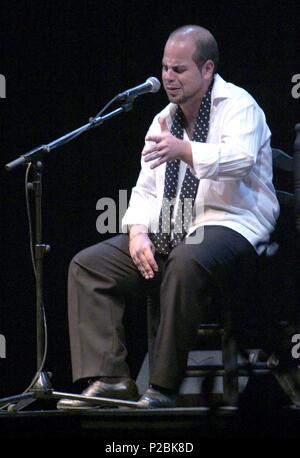 Moi de Morón, integrante del grupo flamenco 'Ssu de la frontera', en una actuación. Foto Stock