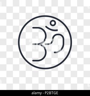 Om icona vettore isolato su sfondo trasparente, Om concetto del logo Illustrazione Vettoriale