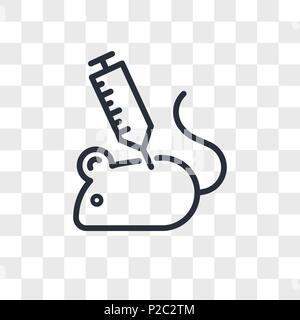 La sperimentazione animale icona vettore isolato su sfondo trasparente, la sperimentazione animale il concetto di logo Illustrazione Vettoriale