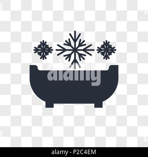 Bagno di neve icona vettore isolato su sfondo trasparente, neve bagno concetto del logo Illustrazione Vettoriale