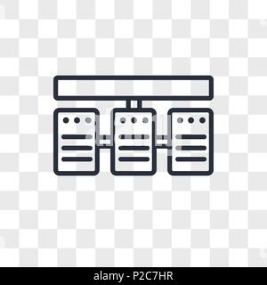 Stack di server icona vettore isolato su sfondo trasparente, server stack concetto del logo Illustrazione Vettoriale