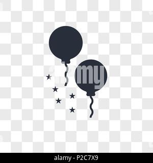 Palloncini icona vettore isolato su sfondo trasparente, palloncini concetto del logo Illustrazione Vettoriale