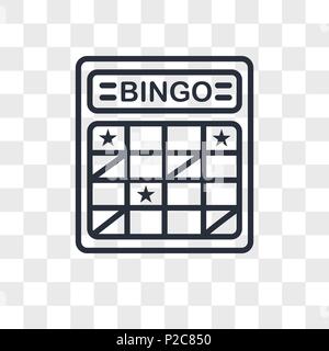 Scheda di bingo icona vettore isolato su sfondo trasparente, bingo card concept del logo Illustrazione Vettoriale