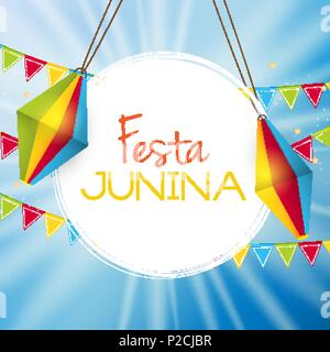 Festa Junina sfondo illustrazione vettoriale Illustrazione Vettoriale