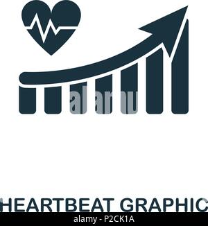 Aumento del battito cardiaco icona grafica. Mobile Apps, la stampa e l'utilizzo di più. Semplice elemento cantare. Monocromatico aumento Heartbeat icona grafica illustrazione. Illustrazione Vettoriale