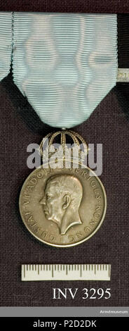 . Inglese: svedese medaglia commemorativa in occasione del HM Re Gustavo VI Adolfo's ottantacinquesimo compleanno, 1967. . Armémuseum 1 012sA3kbfJ4o Foto Stock