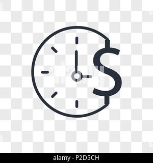 Il tempo è denaro icona vettore isolato su sfondo trasparente, il tempo è denaro il concetto di logo Illustrazione Vettoriale