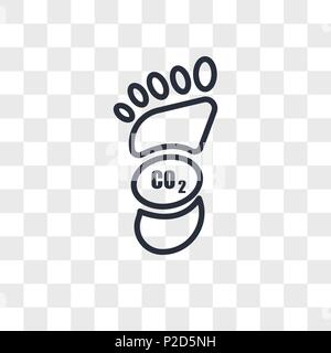 Impronta di carbonio icona vettore isolato su sfondo trasparente, carbon footprint concetto del logo Illustrazione Vettoriale