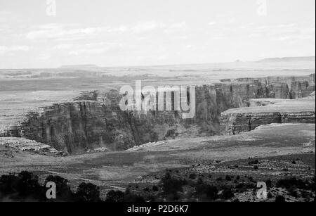 Un drammatico, gola profonda in Northern Arizona in bianco e nero. Foto Stock