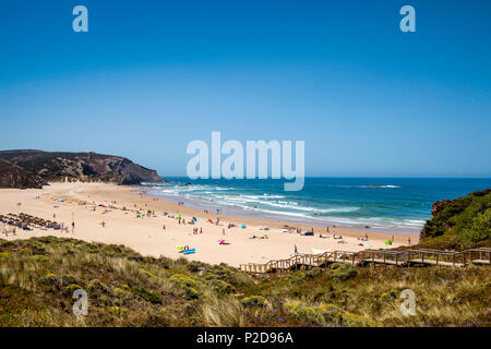 Spiaggia Praia da Amado, Costa Vicentina, Algarve, PORTOGALLO Foto Stock