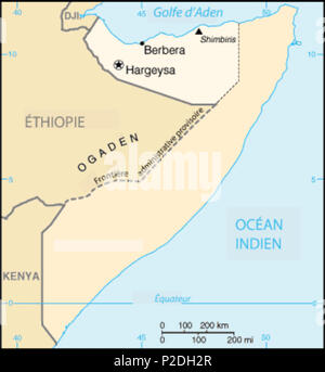 52 Il Somaliland-map-fr Foto Stock