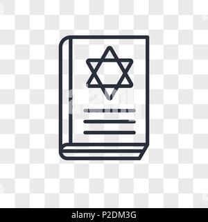 Torah libro icona vettore isolato su sfondo trasparente, Torah libro concetto del logo Illustrazione Vettoriale