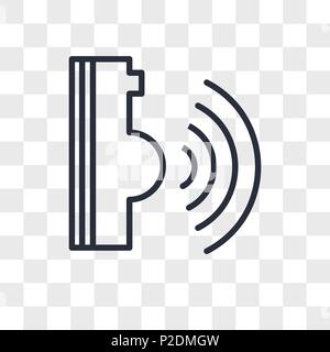 Comando vocale icona vettore isolato su sfondo trasparente, comando vocale concetto del logo Illustrazione Vettoriale
