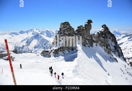Area sci al ghiacciaio di Hintertux, Valle di Tux, Tirolo, Austria Foto Stock