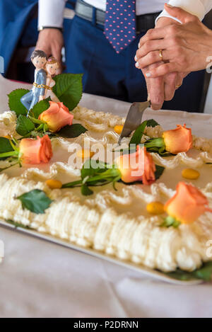 Sposa e lo sposo, moderno e bello cake topper Foto Stock