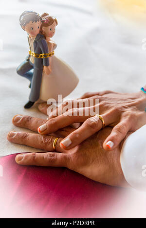 Sposa e lo sposo, moderno e bello cake topper Foto Stock