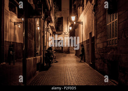 Piccola strada può dAnus vicino Placa Mercat, Palma città vecchia, Palma de Mallorca, Maiorca, isole Baleari, Mare mediterraneo, Spagna Foto Stock