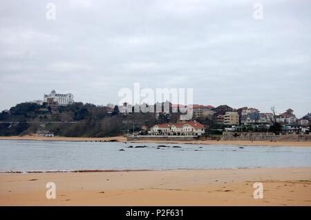 Playa Bikini, Peninsula de la Magdalena, Santander. Foto Stock