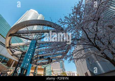 Roppongi Hills in primavera con la fioritura dei ciliegi, Minato-ku, Tokyo, Giappone Foto Stock