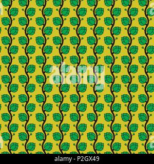 Vettore di Seamless pattern con il Giappone luppolo in toni di verde Illustrazione Vettoriale