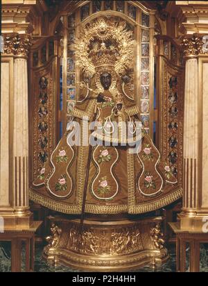 Imagen de la Virgen de Guadalupe. Monasterio de Guadalupe, Cáceres. Foto Stock