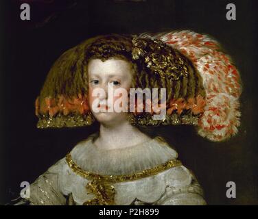 "Ariana dell'Austria. Regina di Spagna" (dettaglio), ca. 1652, olio su tela, P01191. Autore: Diego Velázquez (1599-1660). Posizione: Il MUSEO DEL PRADO-PINTURA, MADRID, Spagna. Foto Stock