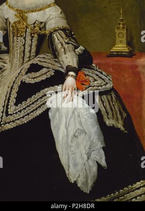 "Ariana dell'Austria. Regina di Spagna" (dettaglio), ca. 1652, Scuola di Spagnolo, olio su tela, P01191. Autore: Diego Velázquez (1599-1660). Posizione: Il MUSEO DEL PRADO-PINTURA, MADRID, Spagna. Foto Stock
