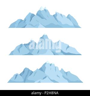 Big mountain set, illustrazione vettoriale Illustrazione Vettoriale