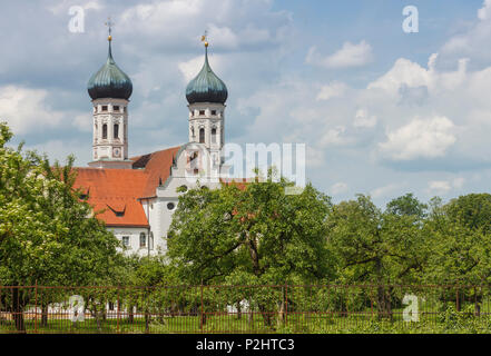 Chiesa abbaziale, Benediktbeuern Abbey, Ordine benedettino, secolo XVII, Benediktbeuern, Bad Toelz-Wolfratshausen, Alta Baviera, Ba Foto Stock