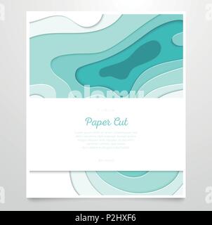 Sea Wave abstract layout - vettore taglio carta banner Illustrazione Vettoriale
