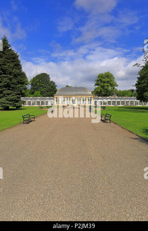 Sheffield Botanical Gardens padiglioni, Sheffield South Yorkshire, Inghilterra, Regno Unito. Foto Stock