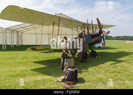 Royal Aircraft Factory B.E.2e replica di un aereo da ricognizione utilizzato dal Royal Flying Corps nella Prima Guerra Mondiale Foto Stock