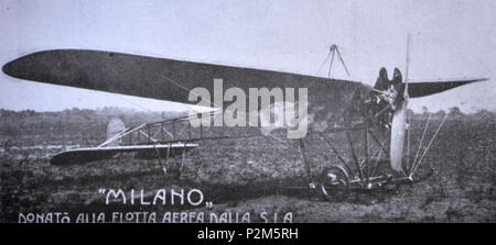 . Inglese: Italiano pioneer biplano Caproni Ca.13; tale esempio noto come 'Milano I", è stata donata da Caproni per la Società Italiana Aviazione (Aviazione Italiana Società) nel luglio 1912 . 1912. Unspecified 15 Caproni Ca.13 "Milano" ho vista laterale Foto Stock