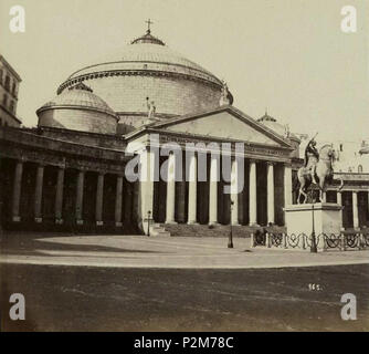 . Italiano: Napoli, Chiesa di San Francesco di Paola in Piazza Plebiscito. Autore sconosciuto (forse Giorgio Sommer? Numero di catalogo: 865). 1865. ignota (Giorgio Sommer?) 60 Napoli, Chiesa di San Francesco di Paola 2 Foto Stock