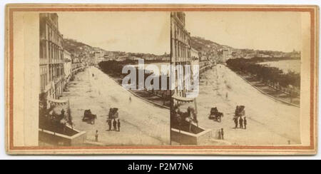 . Italiano: Napoli Mergellina - L'attuale via Giordano Bruno prima della colmata a mare. Stereofotografia. Autore sconosciuto. Xix secolo. 61 sconosciuto, Napoli Mergellina (stereo) 4 Foto Stock